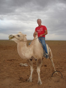 Jerry on a Mongolian camel