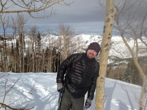 Chris back-country skiing in the Wasatch mountains in Utah, USA.